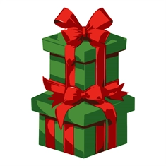 Christmas Decoration Green Gift Boxes Sticker